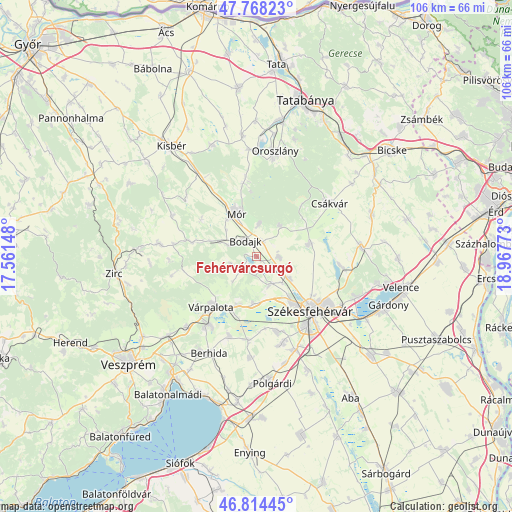 Fehérvárcsurgó on map