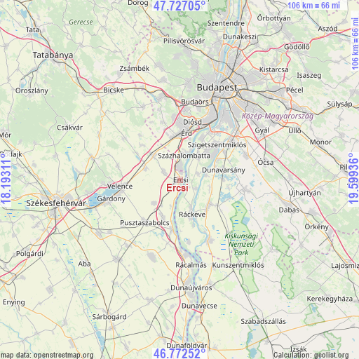 Ercsi on map