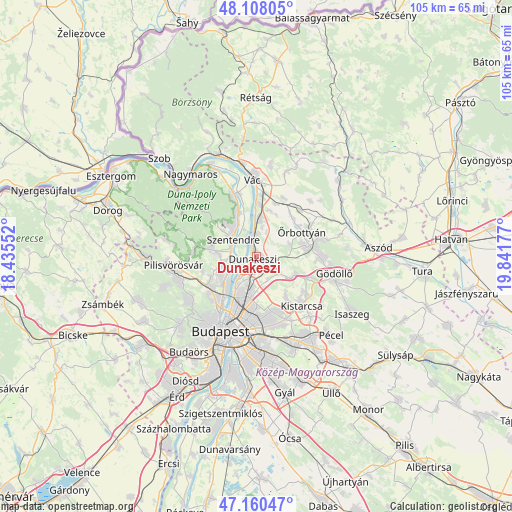 Dunakeszi on map