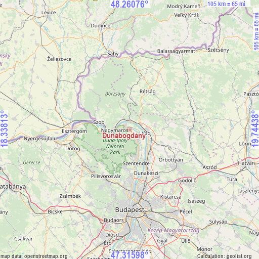 Dunabogdány on map