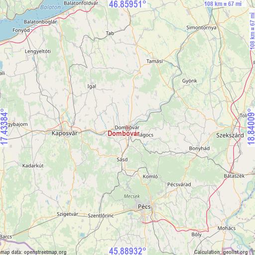 Dombóvár on map