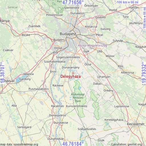 Délegyháza on map