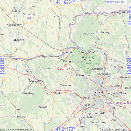 Csolnok on map
