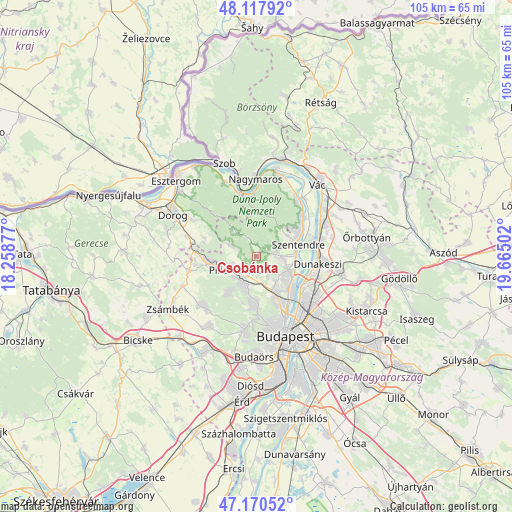 Csobánka on map