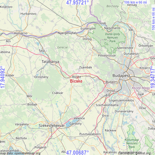 Bicske on map