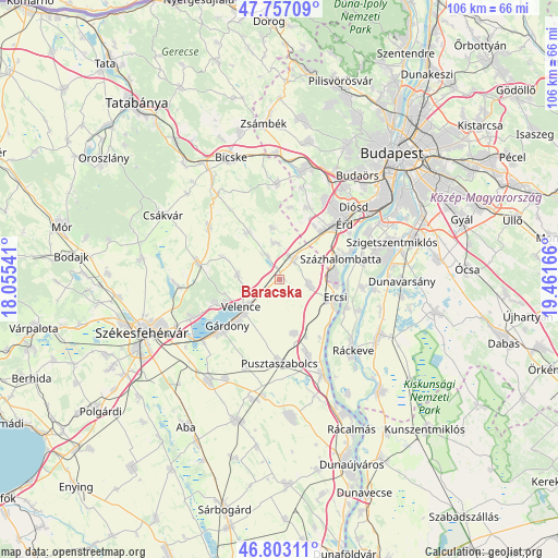 Baracska on map