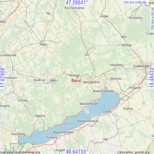 Bánd on map