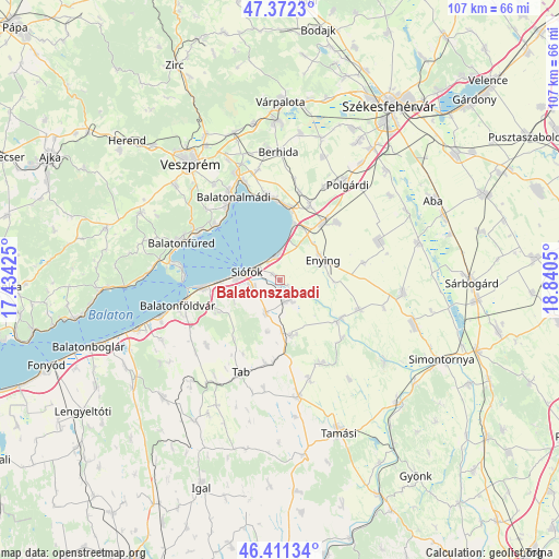 Balatonszabadi on map