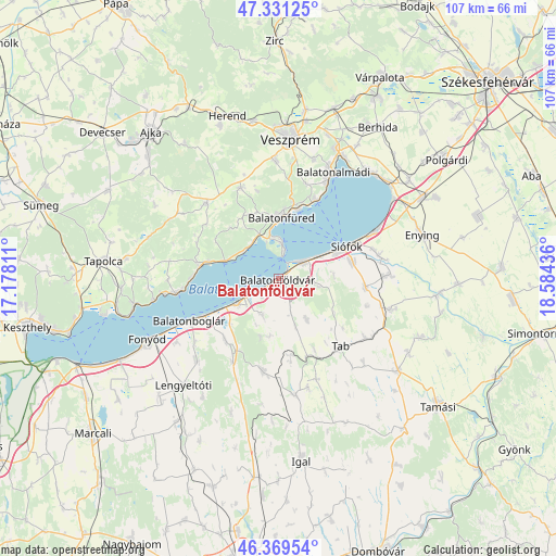 Balatonföldvár on map