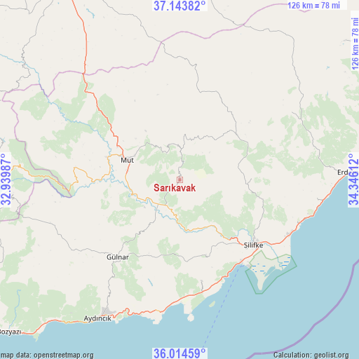 Sarıkavak on map