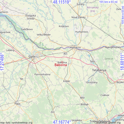 Bábolna on map