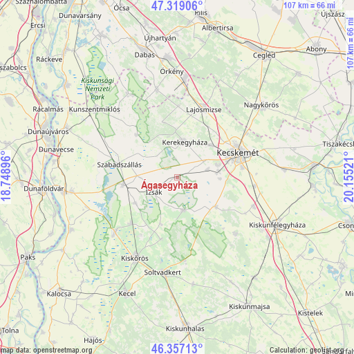 Ágasegyháza on map