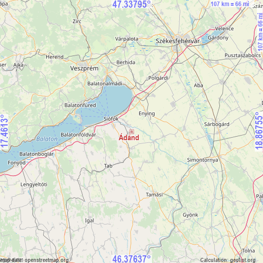 Ádánd on map