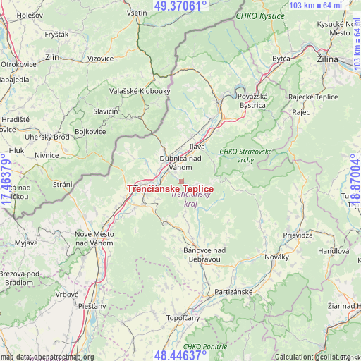 Trenčianske Teplice on map