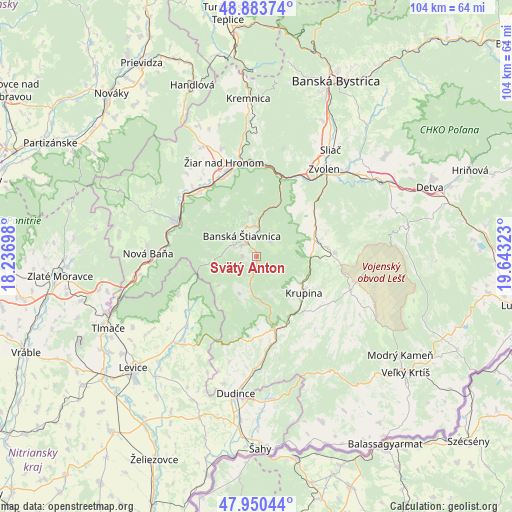 Svätý Anton on map