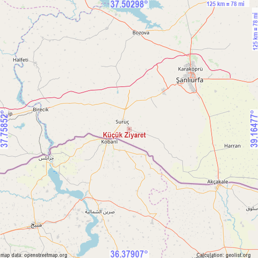 Küçük Ziyaret on map