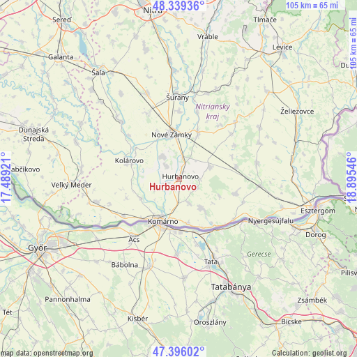Hurbanovo on map