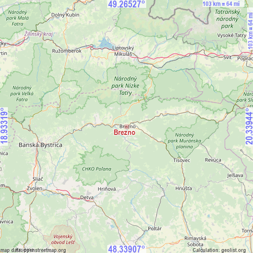 Brezno on map