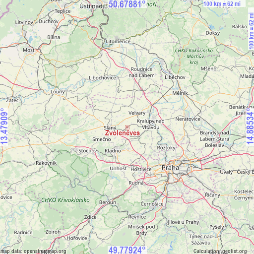 Zvoleněves on map