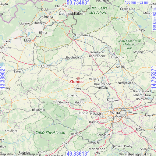 Zlonice on map