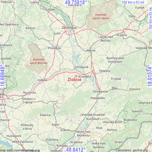 Zlobice on map