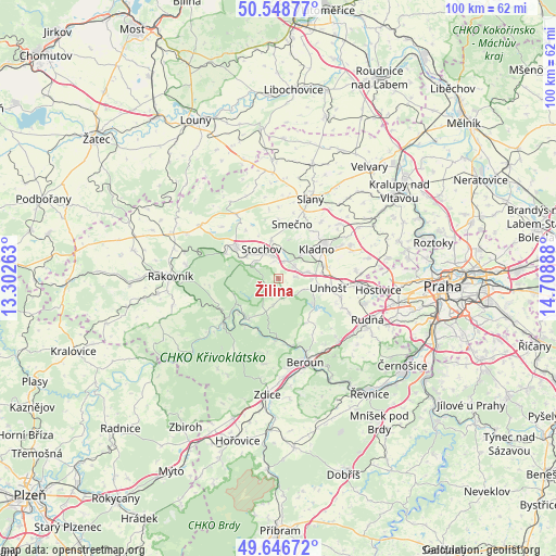 Žilina on map