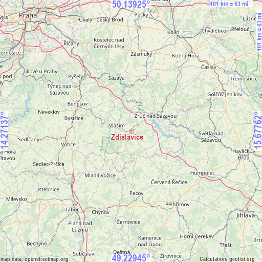 Zdislavice on map