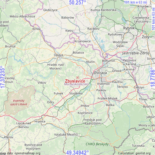 Zbyslavice on map