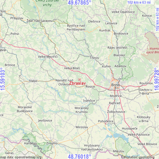 Zbraslav on map