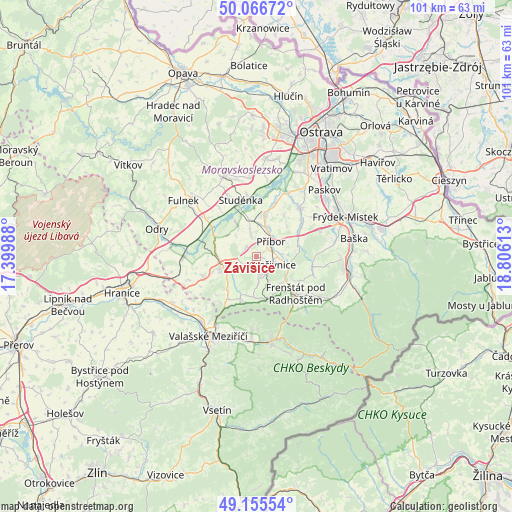 Závišice on map