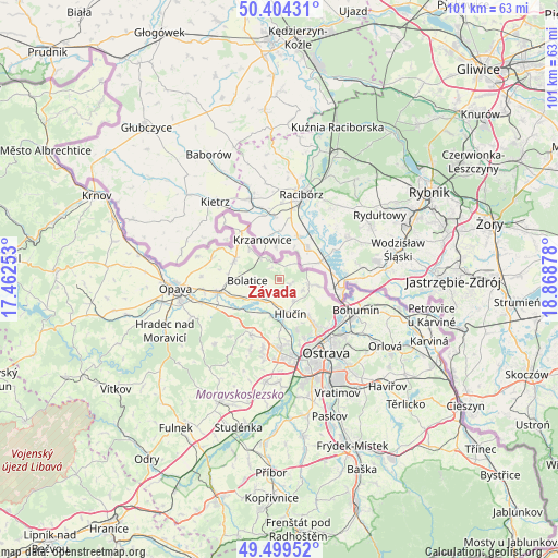 Závada on map