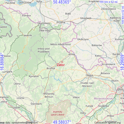 Zátor on map