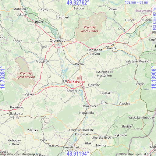 Žalkovice on map