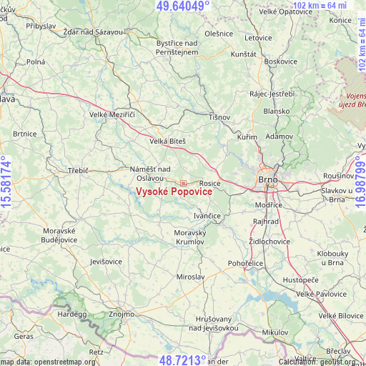 Vysoké Popovice on map