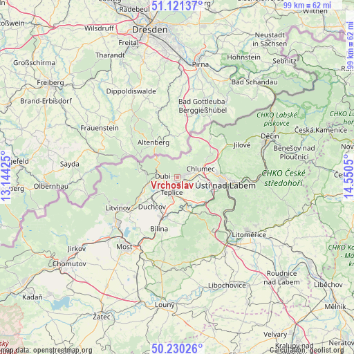 Vrchoslav on map