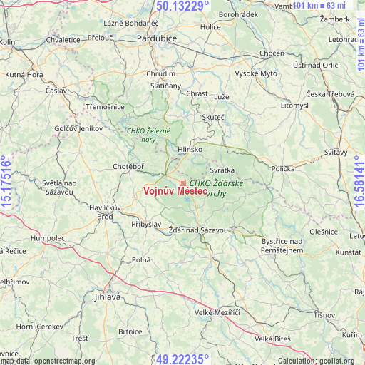 Vojnův Městec on map