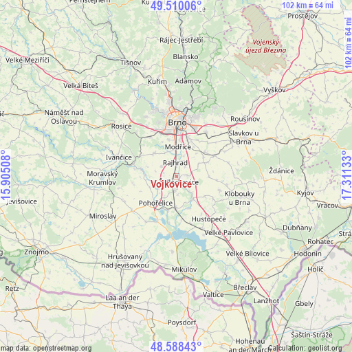 Vojkovice on map