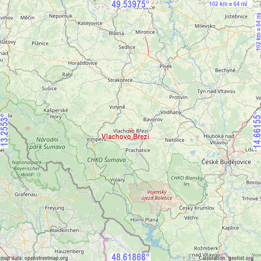 Vlachovo Březí on map