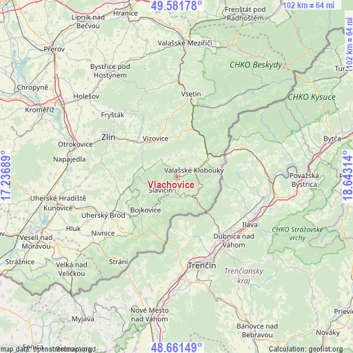 Vlachovice on map