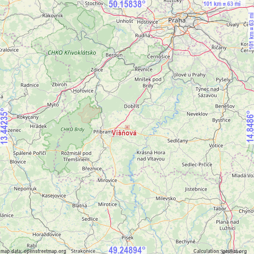 Višňová on map