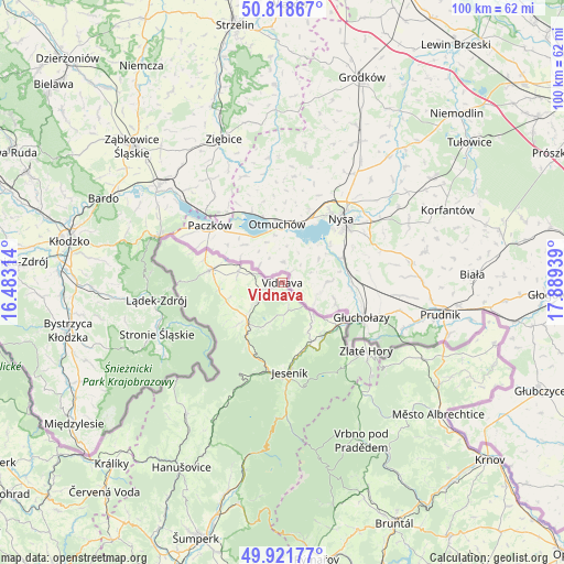 Vidnava on map