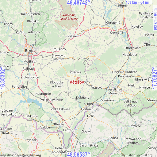 Věteřov on map