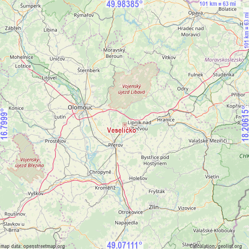 Veselíčko on map