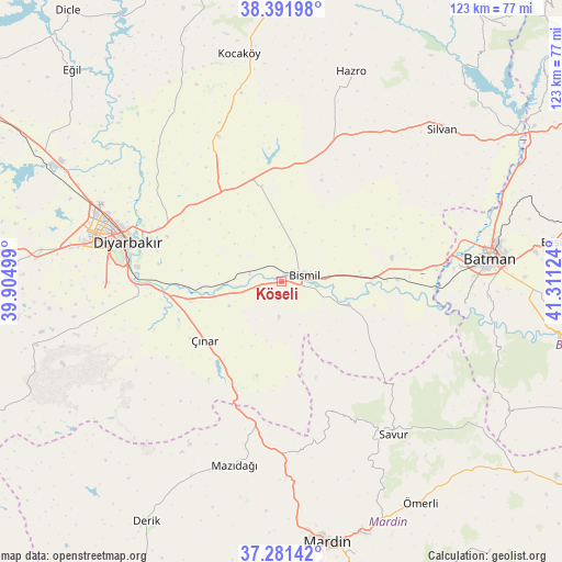 Köseli on map