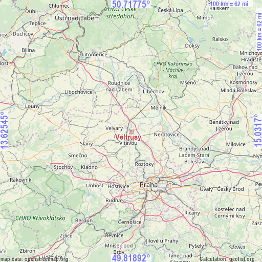 Veltrusy on map