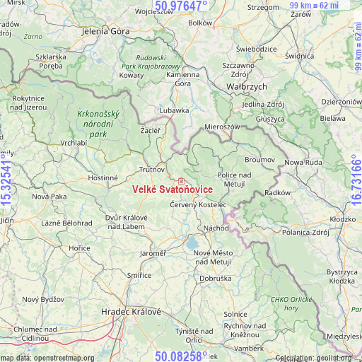 Velké Svatoňovice on map