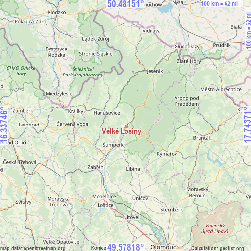 Velké Losiny on map