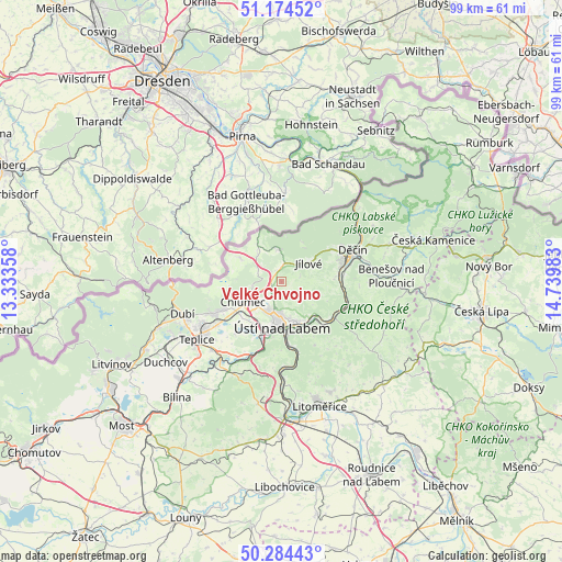 Velké Chvojno on map