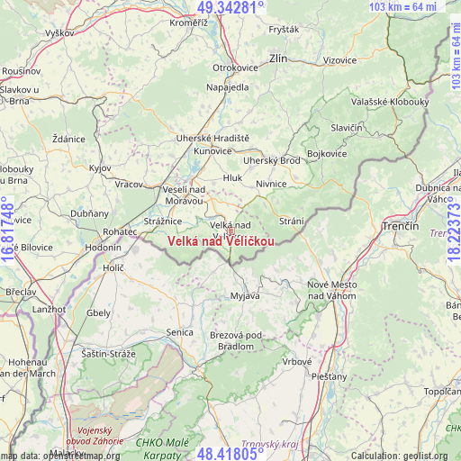 Velká nad Veličkou on map