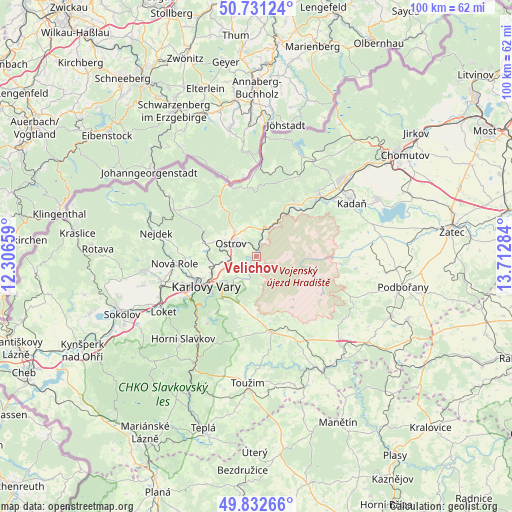 Velichov on map